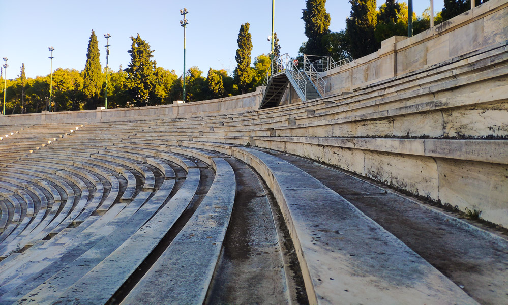 Image showing the marble bleachers at the top of the stadium.