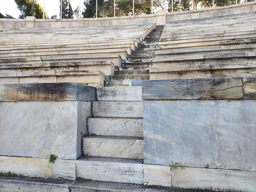 Image showing the very steep stairs leading to the top levels of the stadium.