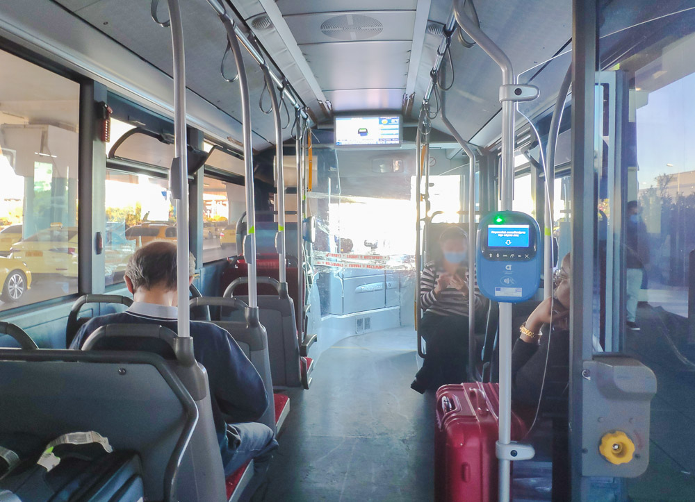The interior of the bus operating the X95 route.